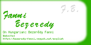 fanni bezeredy business card