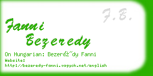 fanni bezeredy business card